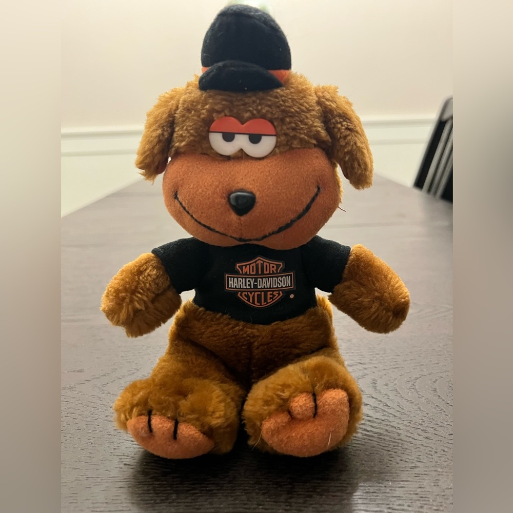 Vintage 1991 Harley Davidson Motor Cycles Dog Stuffed Toy 6”